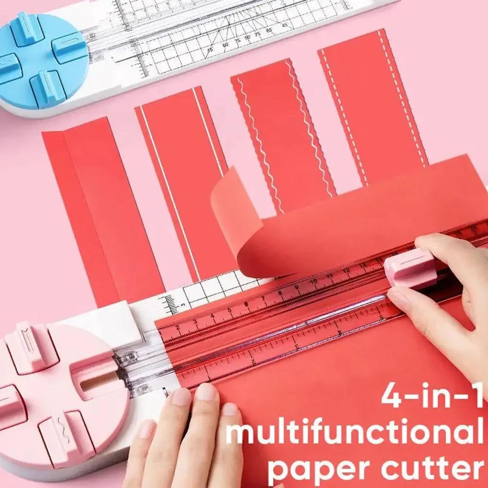 1 шт. 4-в-1 Резак для бумаги Фото на ID Ручной аккаунт Искусство Офис Бумажные поделки Домашний резак Пластиковый резак для бумаги Маленький резак Многофункциональный
