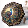 1pc Beautiful Peacock Durable Cartoon Folding Umbrella,Compact Umbrella for Men and Women, Suitable for Travel or Daily Use.N003