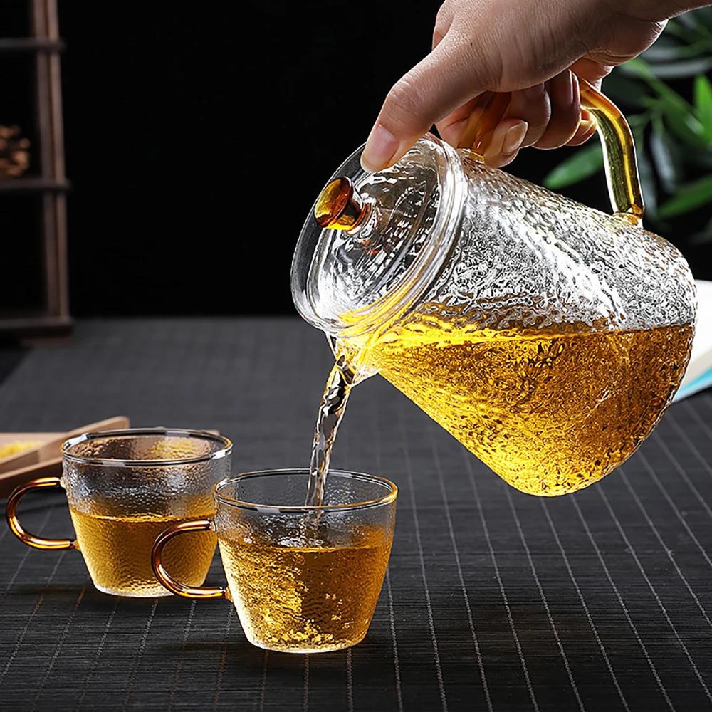 New Heat Resistant Glass Teapot Glass Borosilicate Tea Mug Gas Stove Flower Puer Kettle Chinese Kung Fu Tea Set With Filter