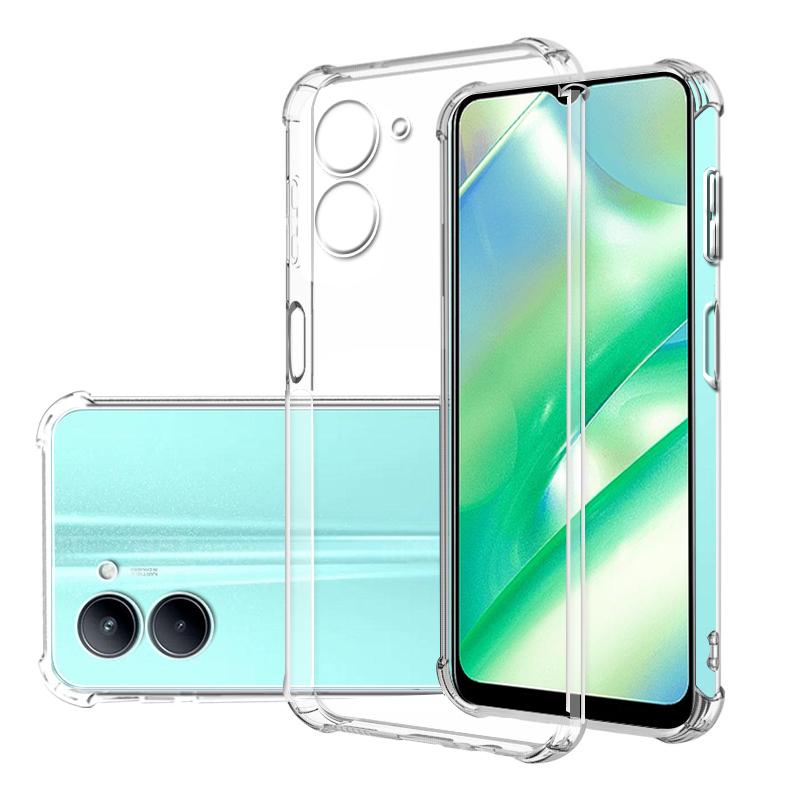 Противоударный прозрачный чехол для Realme C33 2023 RMX3627 Мягкие силиконовые прозрачные задние крышки для телефона Realme C 33 Защитная камера