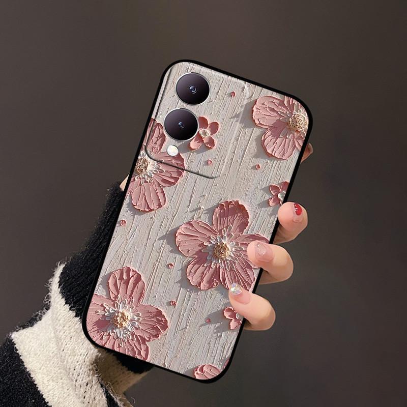 Чехол для телефона Vivo Y17s Y33t Y12 4G Мягкий силиконовый TPU Чехлы-бамперы Для Vivo Y36 Y36m Y36i Y28 G2 5G Мультяшная задняя крышка Защитный чехол