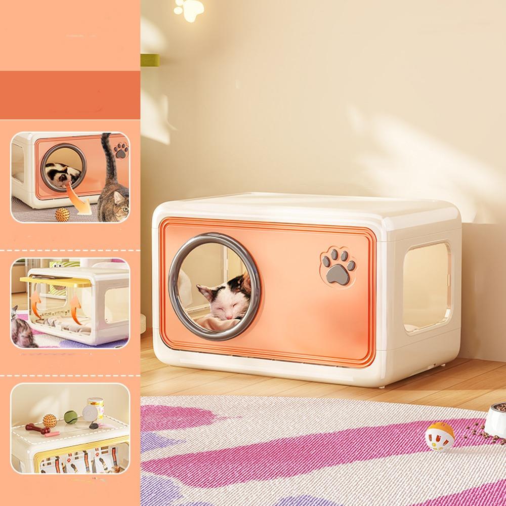 Вентилируемый кошачий домик Пластиковый кошачий домик для сна Кошачья кровать Полузакрытая кошачья кровать для маленькой кошки собаки