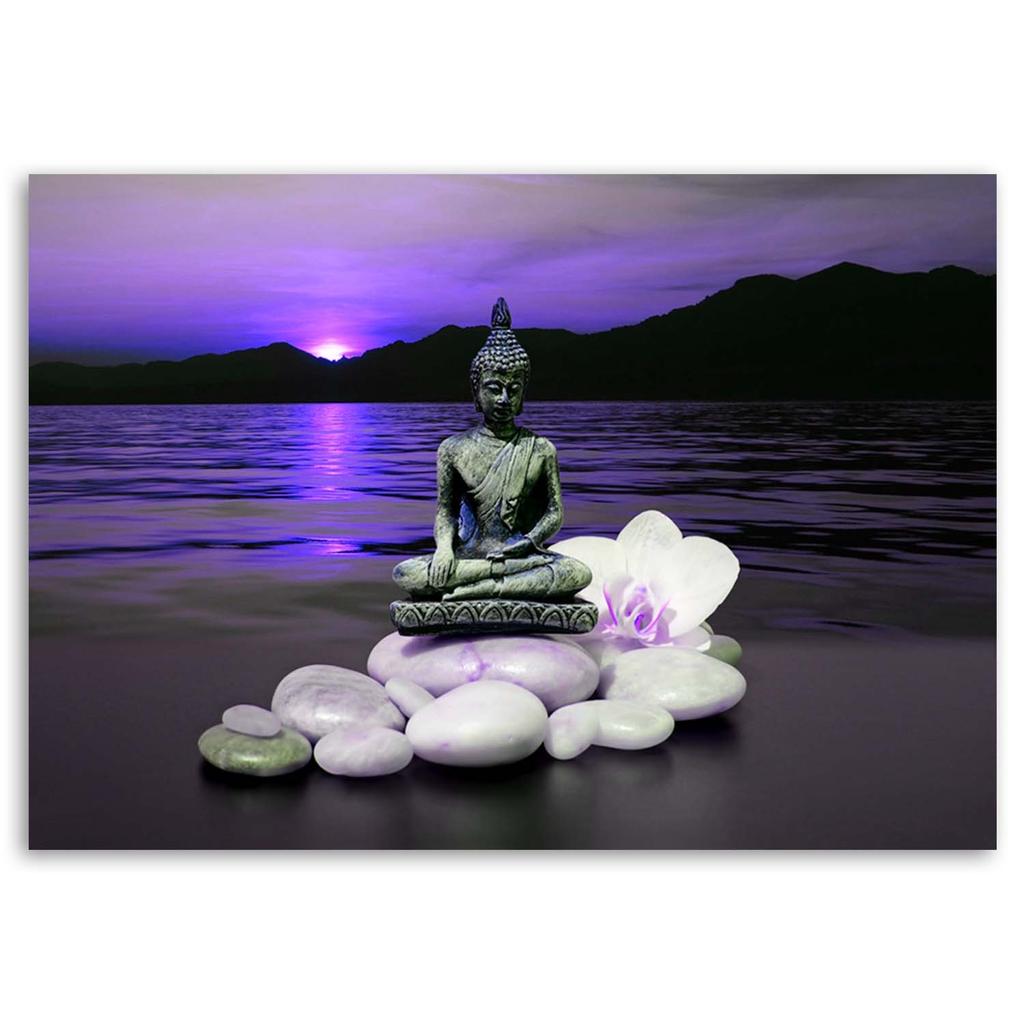 Canvas print, Buddha on stones