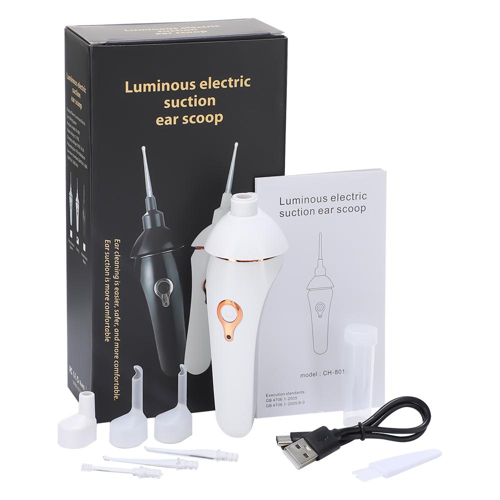 Ear Scoop Vacuum Cleaner Painless Ear Wax Cleaning Device Electric Ear Pick with Lighting Safety Earwax Remover for Kids Adults