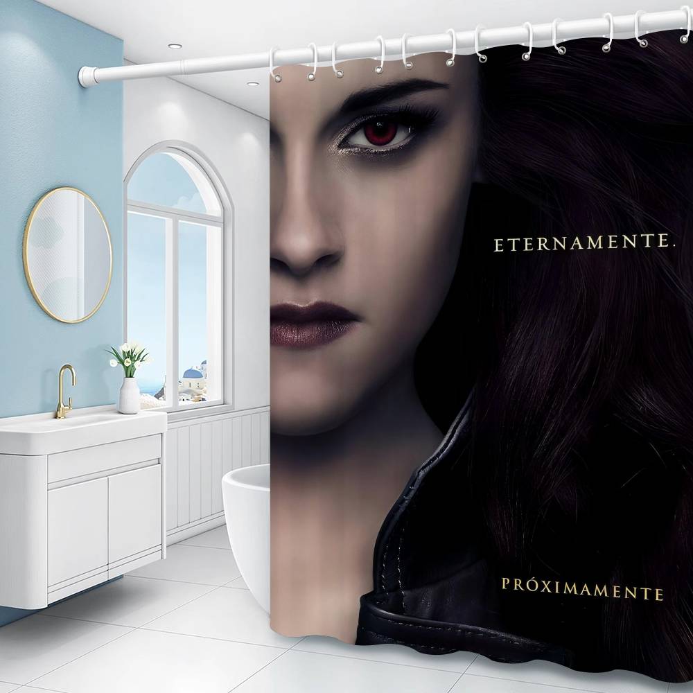 Классический фильм Сумерки Смешная и креативная пляжная шторка для душа Водонепроницаемая полиэстеровая занавеска для ванной для декора ванной комнаты с крючками