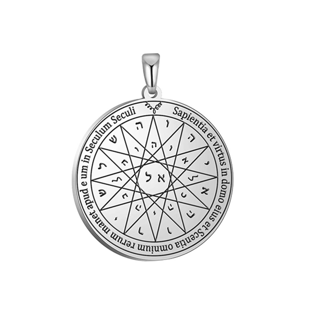 Подвеска Teamer Key of Solomon для ожерелья из нержавеющей стали, винтажные ювелирные изделия, амулет, сверхъестественное, Луна, Сатурн, Юпитер, Солнце, Венера
