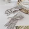 Anti Slip Ice Silk Gloves Breathable Lace Thin Mittens Cooling Five Finger Glove  Summer