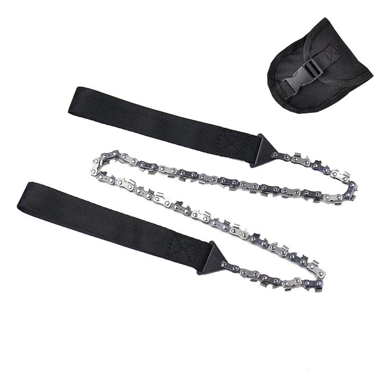 11/33 Tooth Pocket Chainsaw Rope Saw Hand Chain Saw for Tree Cutting Pocket Chain Camping Saws Outdoor Tools Camping Equipment