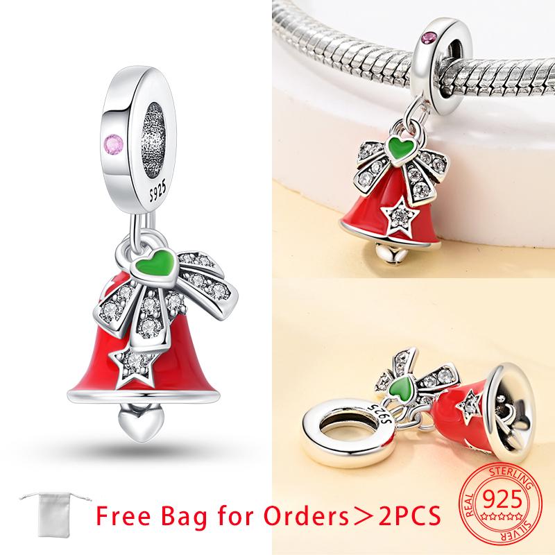 Charm Bead Charms Christmas Collection Christmas Hat Socks Bell Snowman copper Bead Charms Pendant Women Authentic Bracelets Do It Yourself Christmas
