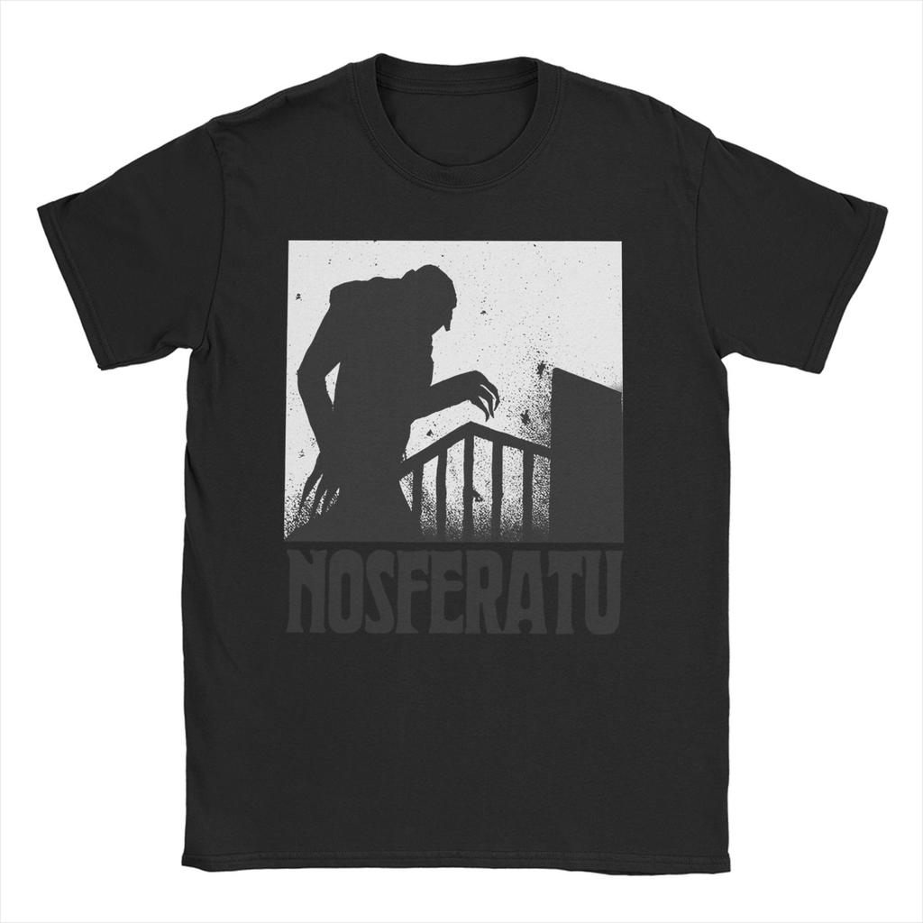 Футболка Nosferatu Count Dracula, мужская хлопковая футболка для отдыха, футболка с круглым вырезом и принтом ужасов, топы с коротким рукавом, большие размеры