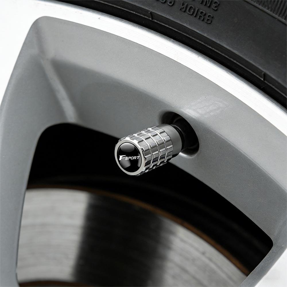PYZW6 Car Tire Valve Cap Metal Tyre Wheel Air Stem Valve Cover For Lexus CT200h NX300h RX300 EX300h F Sport IS RX NX ES LS GS UX LX LC
