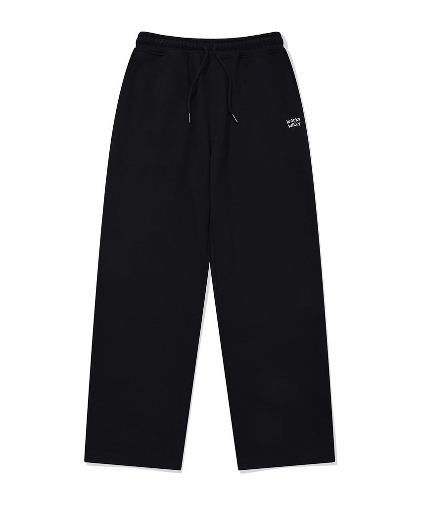 WACKY WILLY Signature Sweat Semi-Wide Pants Black