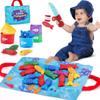 Kichkintoy o'yinchoqlari O'g'il bolalar va qizlar uchun tug'ilgan kun sovg'asi 1-3 yoshli kichkintoylar 10-in-1 matodan yasalgan baliq o'yini Matodan yasalgan baliq o'yinchoqlari