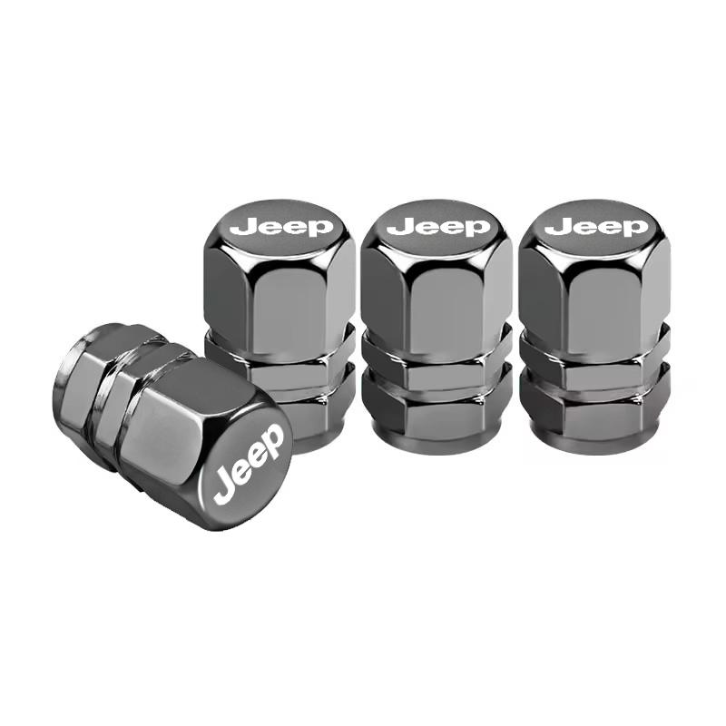 4pcs Car Styling Wheel Tire Valve Air Stem Cap Duust Cover For Jeep Renegade Wrangler JL Grand Patriot Willys Liberty Trail Hawk