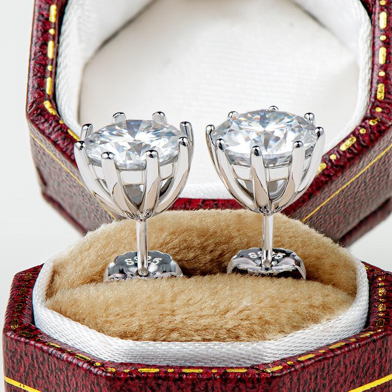 Серьги-гвоздики Joycejelly Real 2 Carat D Color Moissanite для женщин, высочайшее качество, 100% стерлинговое серебро 925 пробы, свадебные украшения, подарок