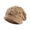 Handmade crochet crimped knitted hat women's autumn and winter new double-layer warm push hat bag head hat