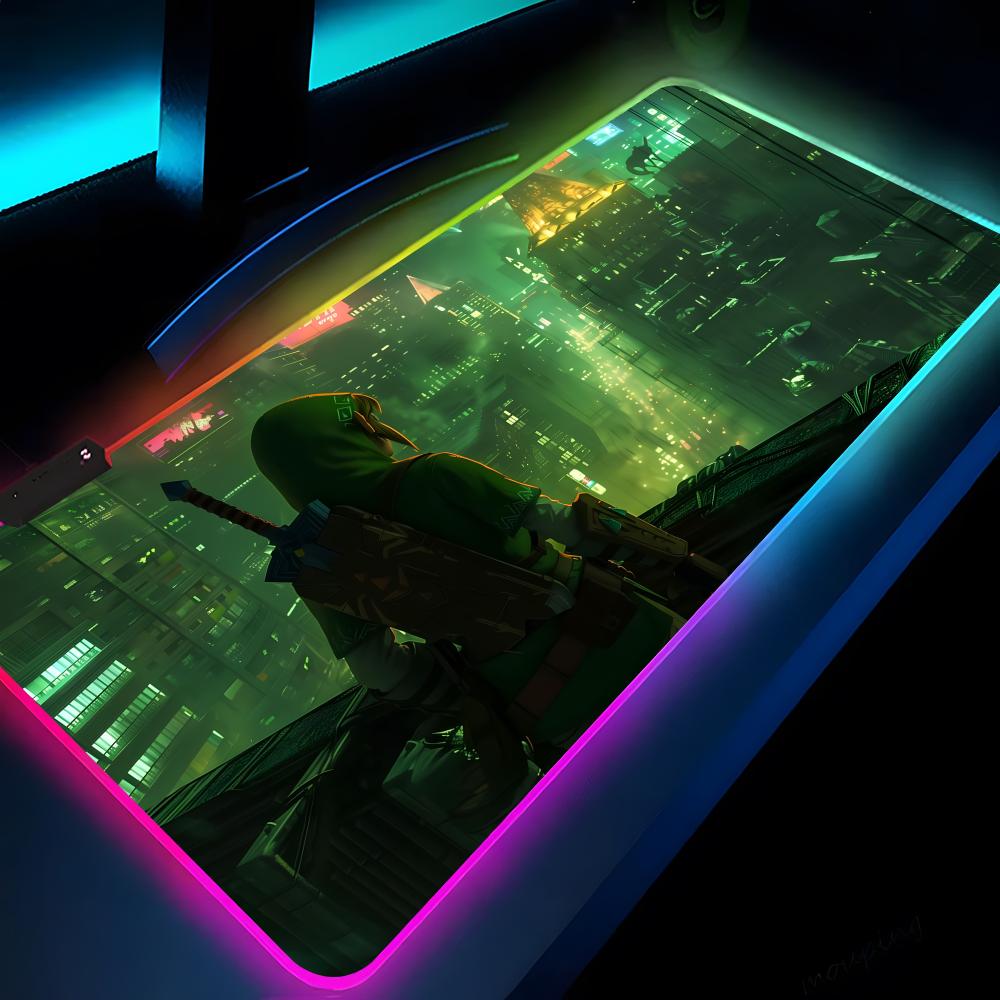 Игровой коврик для мыши L-LegendS of ZeldaES со светодиодной подсветкой 700x300 Коврик для мыши Коврики для мыши Стол видеоигры Коврики для стола ПК Коврик для клавиатуры RGB XXL