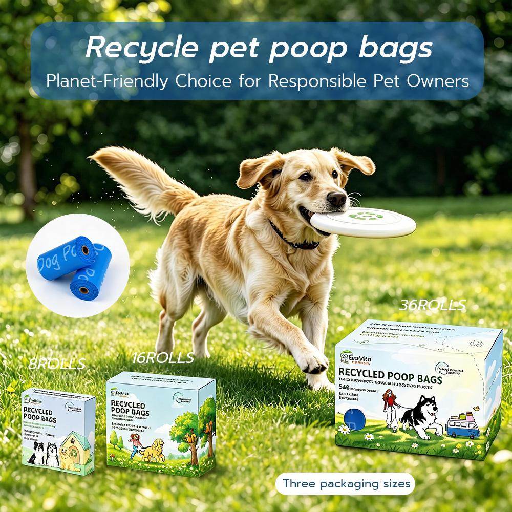 Portable Dog Poop Bags | PCR Recycled Pet Waste Bags, Easy Tear & Fresh Scented
