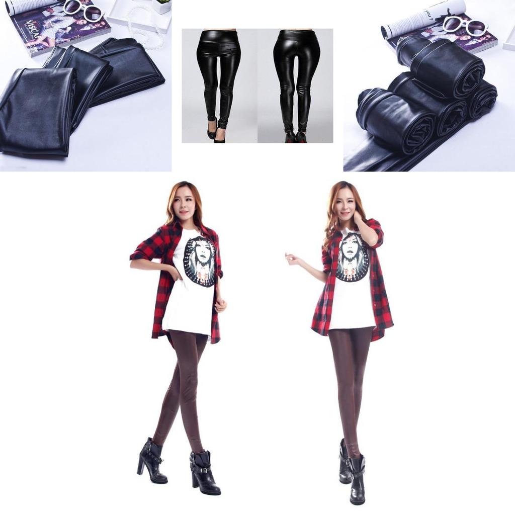 Elegant New For Women Girl Lady Faux Leather Pencil Pants Black Slim Trousers Legging For Chic Outfits