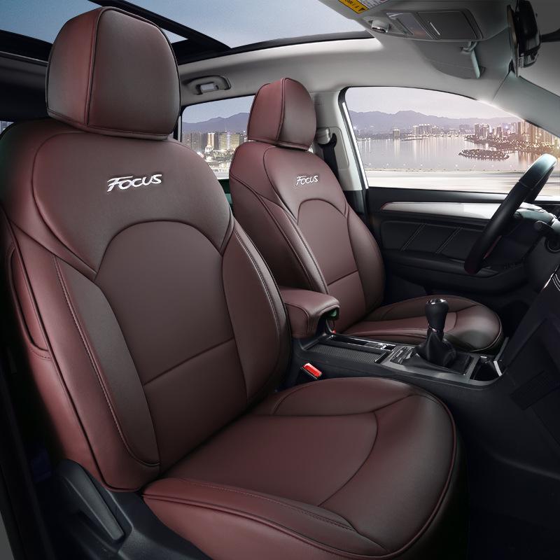 Ford Focus Накидка на сиденье из натуральной кожи на все сезоны с полной защитой и подушка