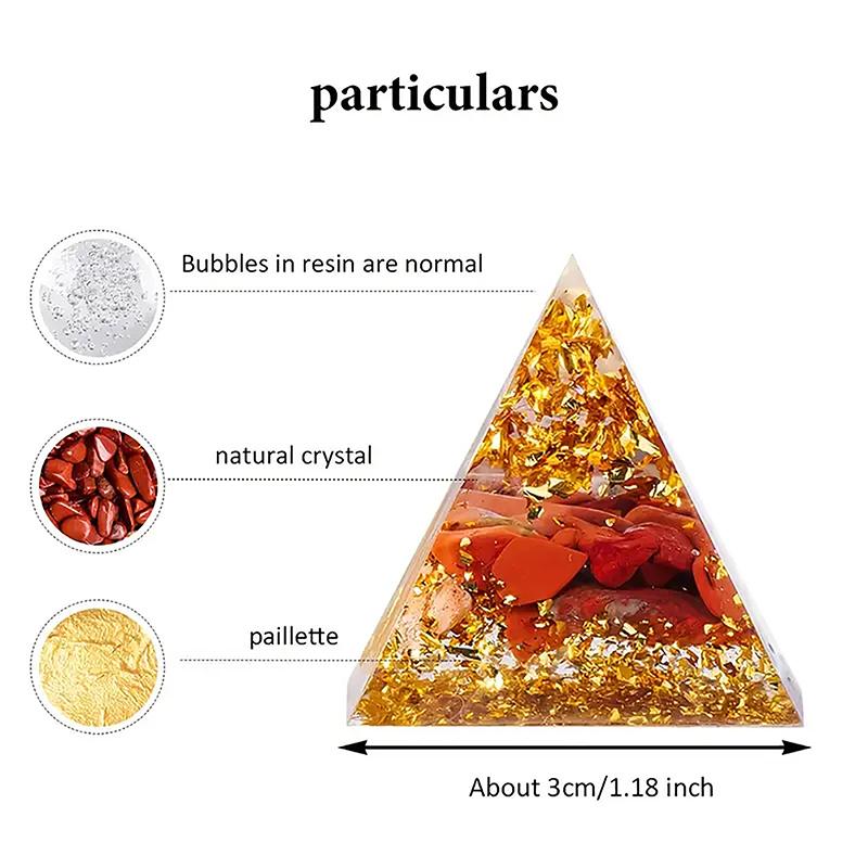 Набор из 7 пирамид с подарочной коробкой 3 см Пирамида из натурального камня Энергетическая башня Домашнее декоративное украшение Домашний декор