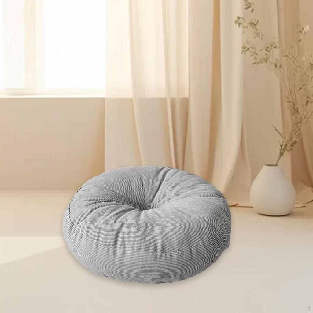 Japanese Tatami Floor Cushion Round Seat Pouf And Decorative Pad with Thick Filling Suitable for