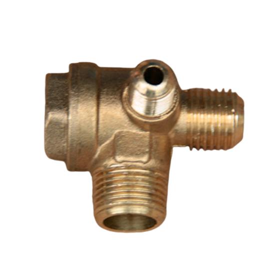 Air Compressor Check Valve 3-Way Easy Installation Copper/Zinc Alloy Male Threaded Unidirectional Check Valve Pipe Fitting for Air Compressor