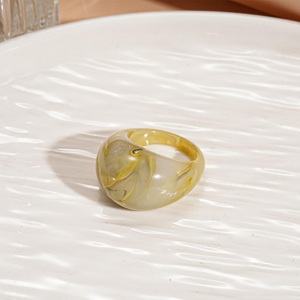 Мелард Цвет Прозрачная Смола Кольцо Шарм Неправильное Кольцо Темперамент Акриловое Геометрическое Кольцо Подарок