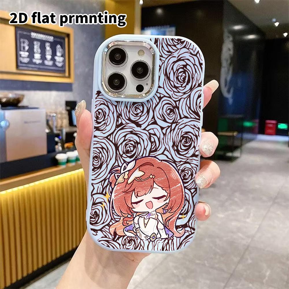 Phone Case: 2D flat design suitable for iPhone 18 17 16 15 14 13 Pro protective case, couple style, red-haired girl, Christmas and Halloween gift