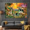 Jungle animals Background Wildlife Summer Tropical desert African Safari scenery Decorated for a man's birthday party
