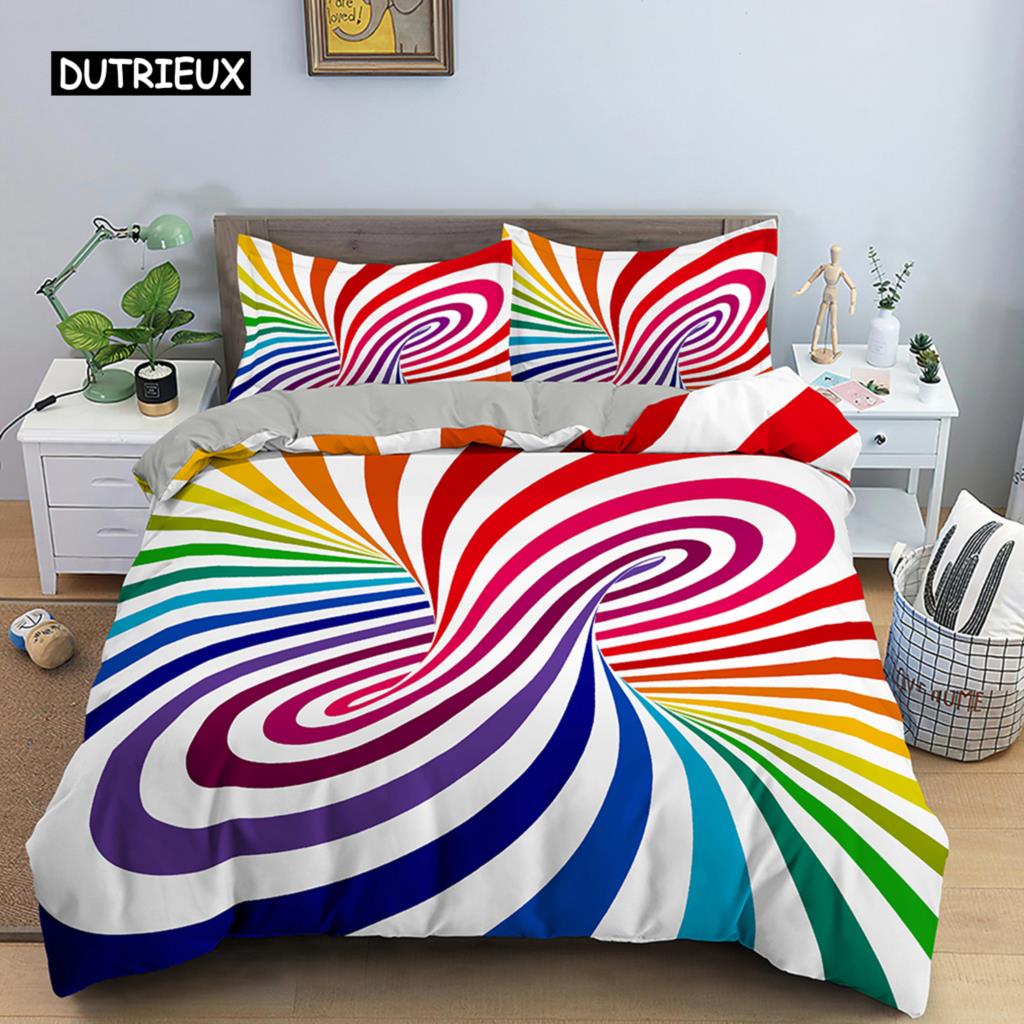 3D Duvet Cover Set Psychedelic Digital Printing Twin Bedding Set Microfiber Quilt Cover Single Queen King Size Comforter Cover