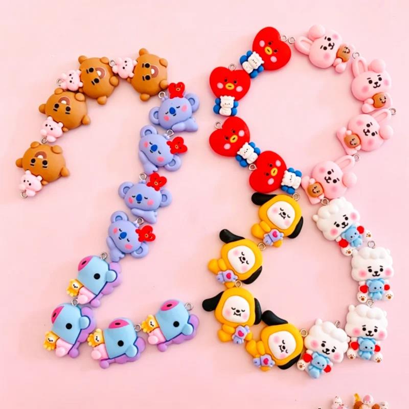 1-100 шт.~BT21 Мультяшный смоляной брелок DIY Аксессуары Товары для рукоделия Для изготовления бижутерии Серьги Ожерелье Браслет Подвеска Декор для телефона 6