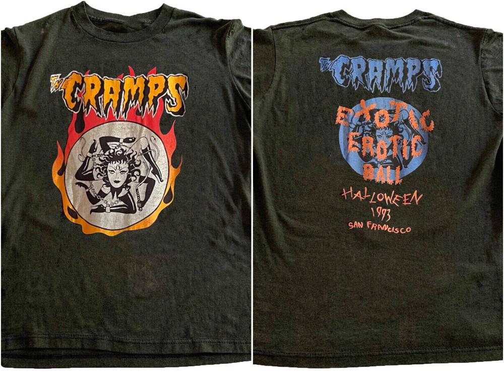 1993 Концерт The Cramps на Хэллоуин в Сан-Франциско Футболка в стиле ретро