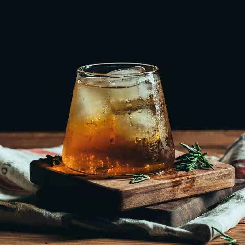 Японский стиль. Стеклянные кружки для пива Fuji, домашние чашки для завтрака, молока, сока, сетчатые красные стаканы для виски, блэкджека, Ins, кофейная посуда