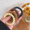 Milk Coffee Telephone Cord Hair Tie - Spring/Summer Seamless Rubber Band for Women