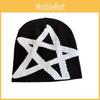 Knit Autumn Winter Hat With High Top Design And Star Pattern For Daily Wear