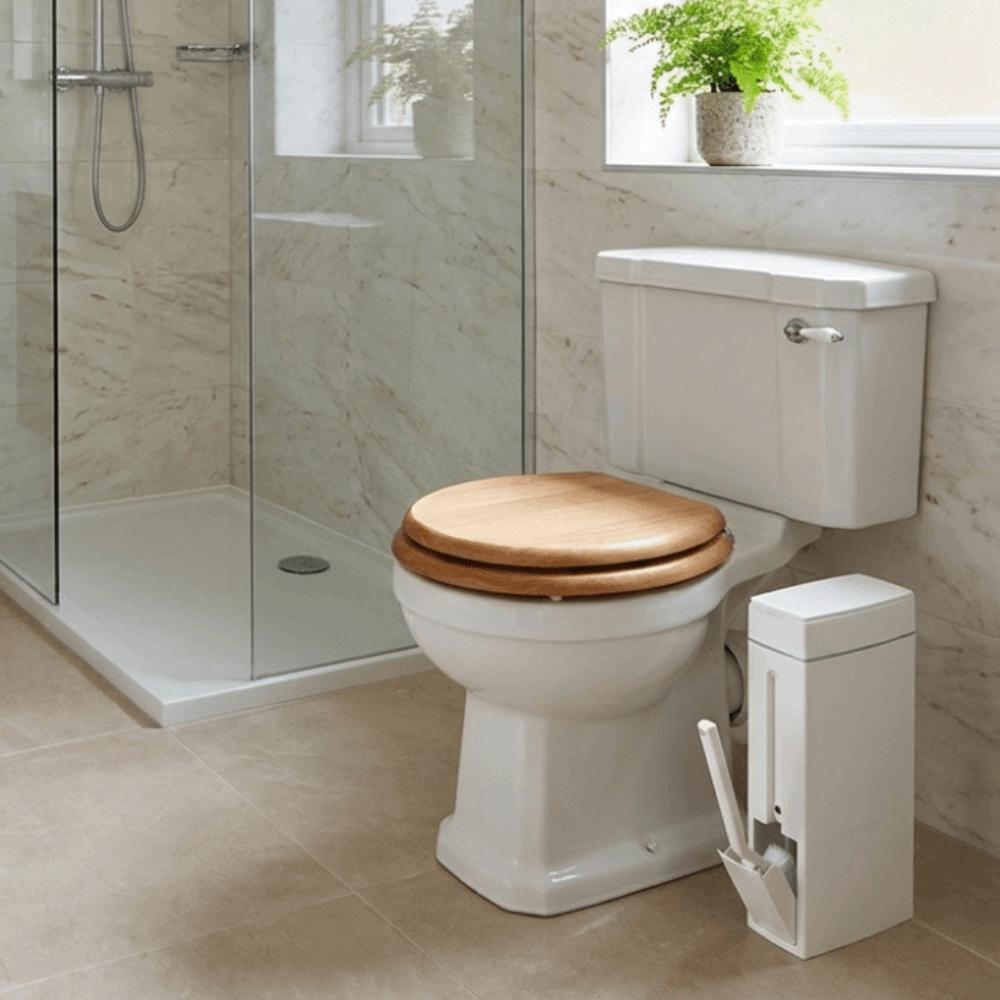 Space Saving Narrow Garbage Can Hidden Waste Can Minimalist Bathroom Trash Can Small Space