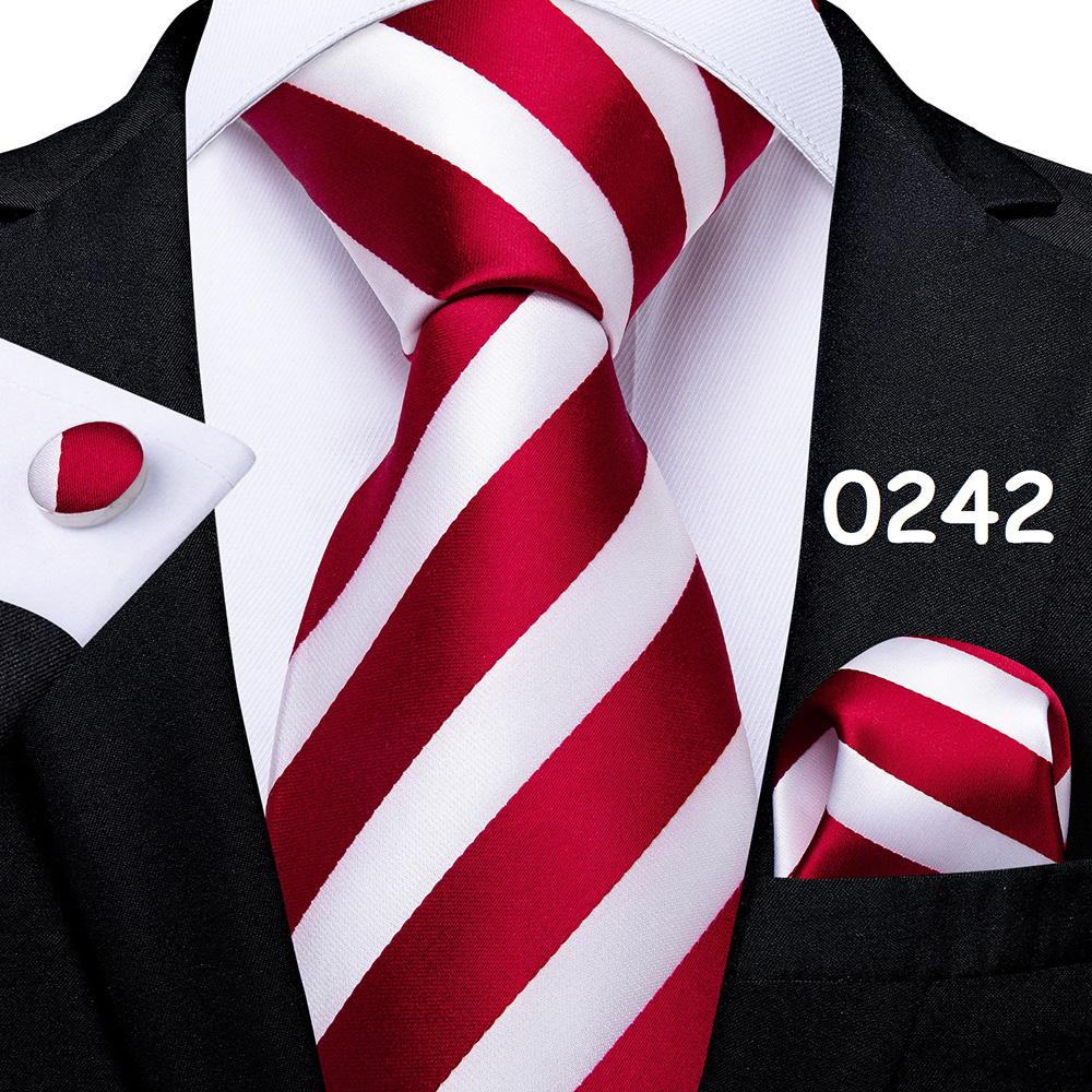 Mens Christmas Tie Set Red Blue Green 8cm Wide Silk Neck Tie Hanky Cufflinks Set Gift For Men Accessories