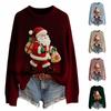 Женский модный пуловер с рождественским принтом, с длинным рукавом и вырезом под горло, вязаный свитер-топ