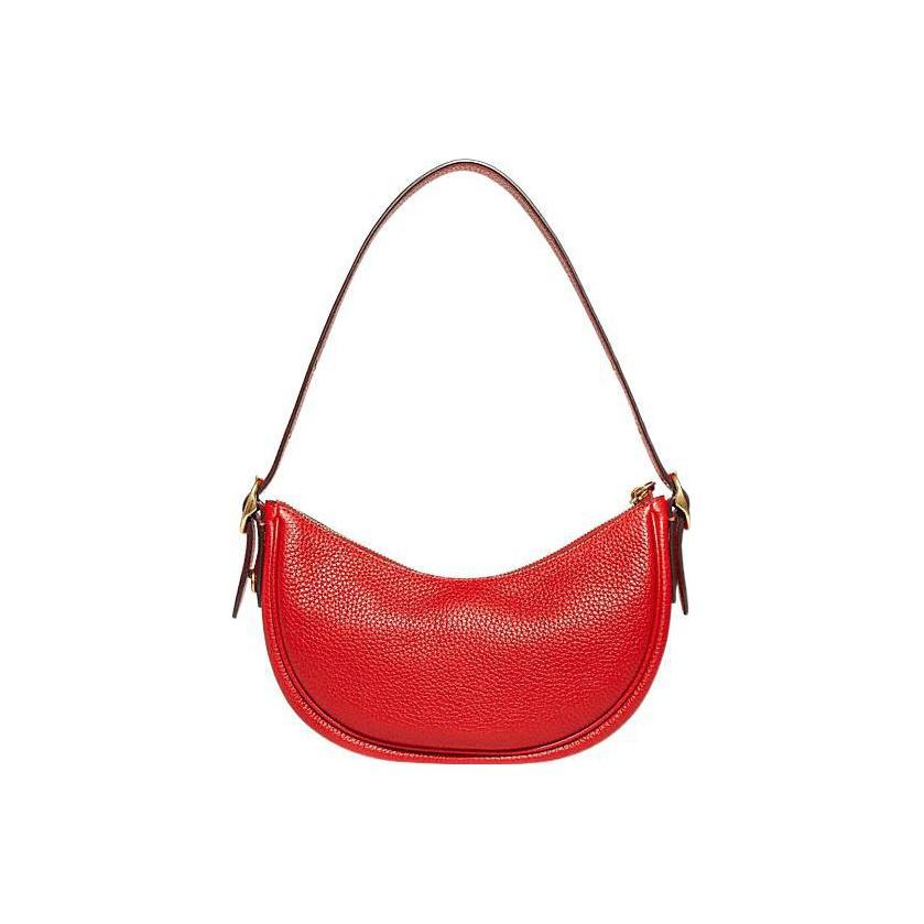 Coach Сумка Luna 27 на молнии со встроенной пряжкой, сумка-тоут из фактурной кожи, сумка через плечо, женские сумки, Красный CC439-B4PJ6