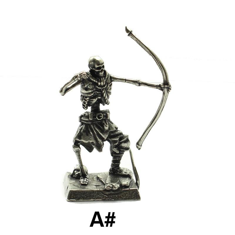 Copper Skeleton Legion Figurines Miniature Decoration Retro Metal Skull Soldier Army Model Statue Desk Ornament