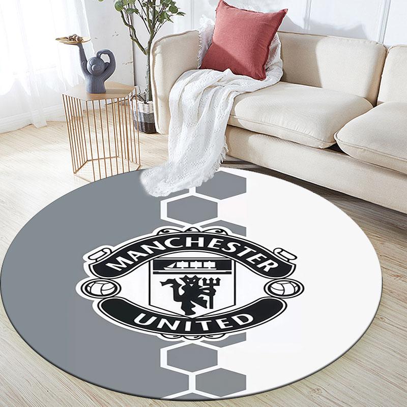 Man Utd pattern round rug,Carpet Rug for Living Room Bedroom Playroom ,Non-slip Floor Mat,Holiday Gifts and Birthday Gifts.