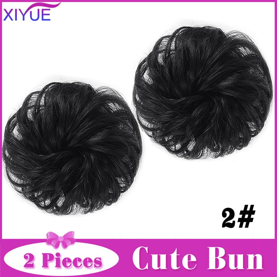 2 шт., грязный пучок для волос, заколка для наращивания волос, вьющиеся волосы, пончик, искусственные волосы, шиньон, синтетические волосы, грязный шиньон для женщин, свадьба
