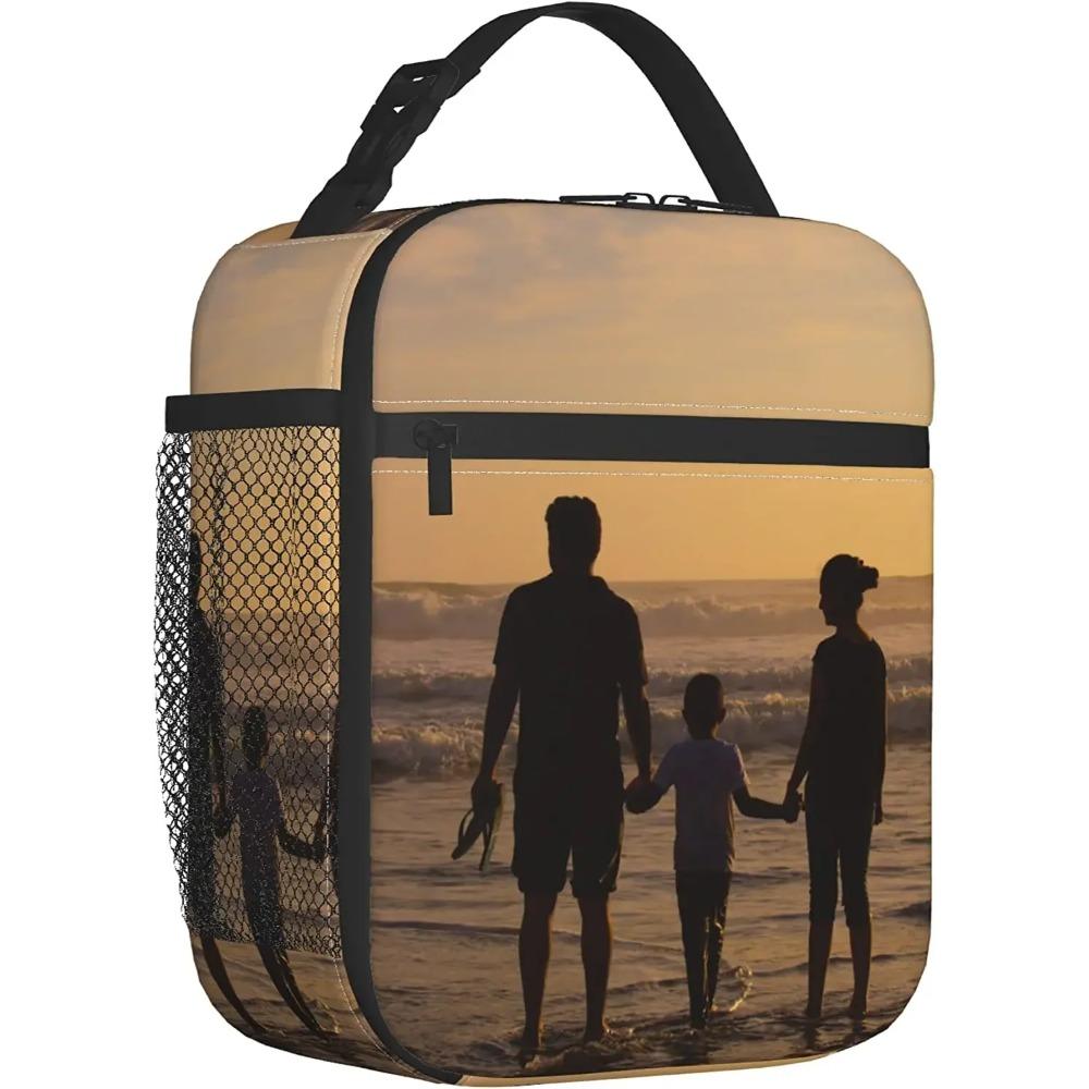 Персонализированные Сумки-тоуты с вашим изображением, текстом, логотипом, Сумка для ланча, Портативный Изотермический Ланч-бокс для школы, пикника, офиса, путешествий