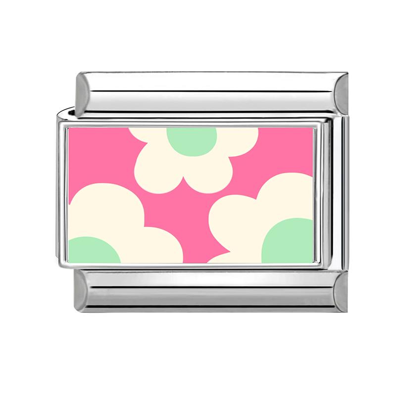 Модная розовая серия Sun Lips Глаза девочек-цветочниц Кошачья любовь Итальянский шарм Звенья Подходит для 9-миллиметрового браслета из нержавеющей стали Сделай сам Изготовление ювелирных изделий