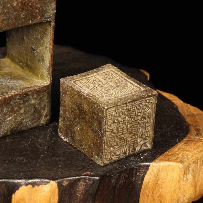 Древнекитайская печать из сочетания золота и камня, резьба, украшение из фиолетовой меди