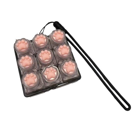 Cat Paw Fidget Keyboard Relief 9-Keys Clicker Keychain Office Keyboard Finger Toy Stress School Travel Decompression