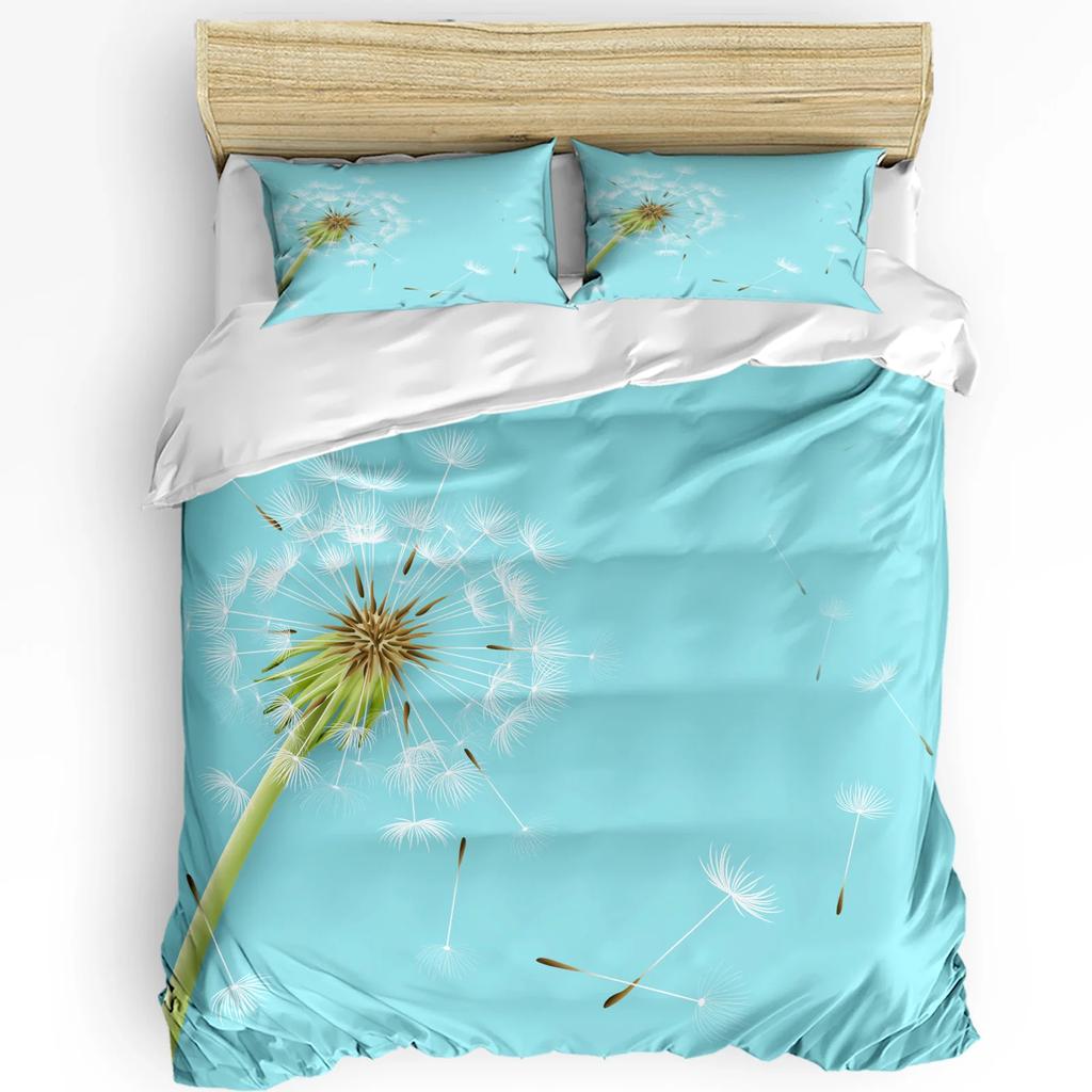 Одуванчики Цветы Черный Пододеяльник Постельное белье Комплект Для Двуспальной Кровати Домашний Текстиль Одеяло Чехол Наволочки Спальня Постельное Белье Без Простыни