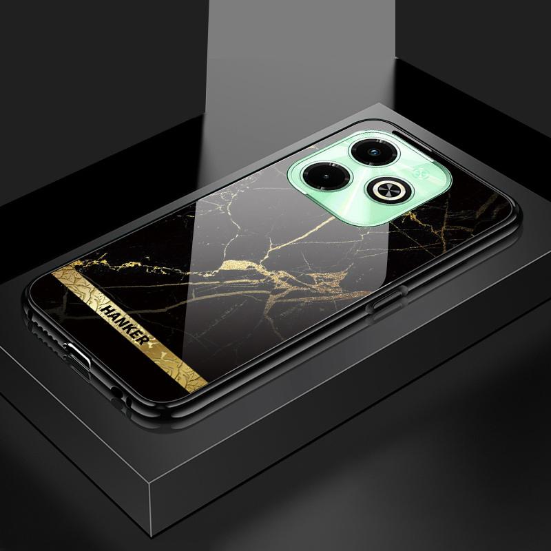 For Honor X9 X9a P20 P30 P40 P50 Pro P40 Lite Infinix Hot 12i 40i Smart 8 Pro Vivo V23e V25e Fashion Hard Glass Marble Pattern Shockproof Phone Case
