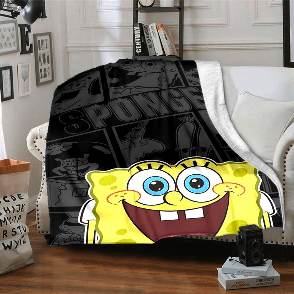1Pc Spongebob Squarepants Adventure Blanket Soft Throw Blanket For Home Bedroom Bed Sofa Travel Office Solid Christmas Blanket